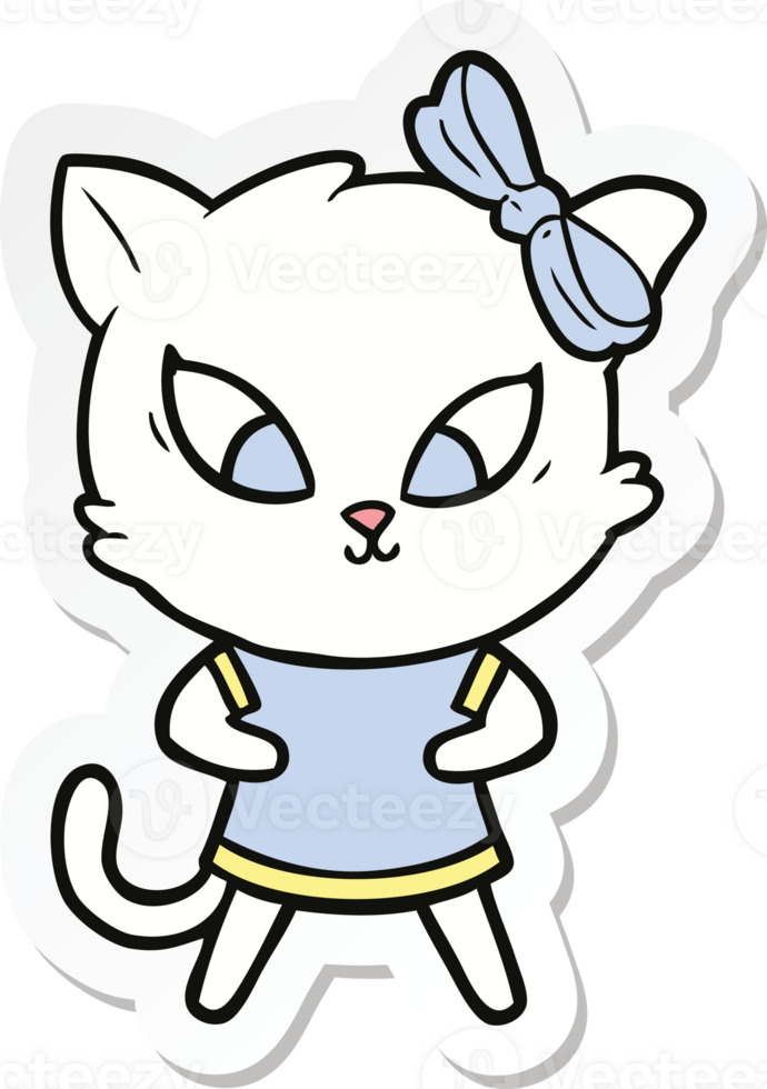 sticker of a cartoon cat png