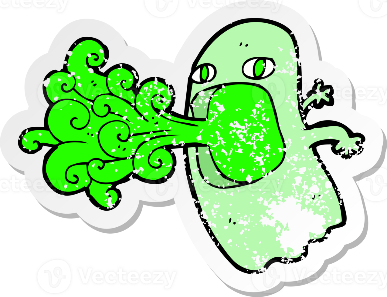 retro distressed sticker of a funny cartoon ghost png