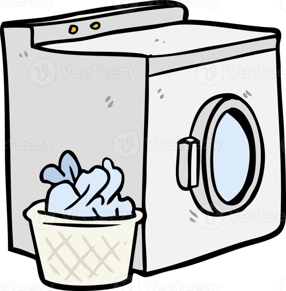 cartoon washing machine and laundry png