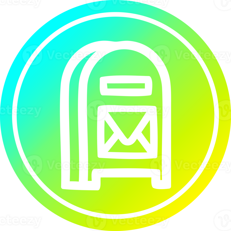 mail box circular icon with cool gradient finish png