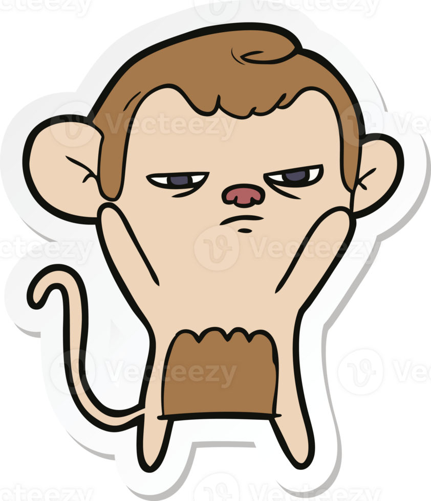 sticker of a cartoon monkey png