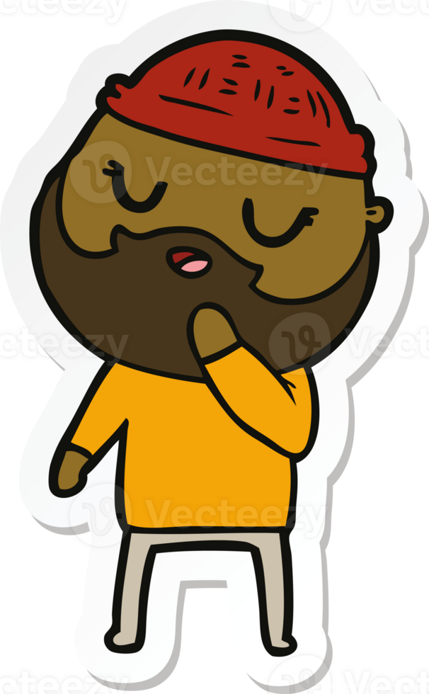 sticker of a cartoon man with beard png