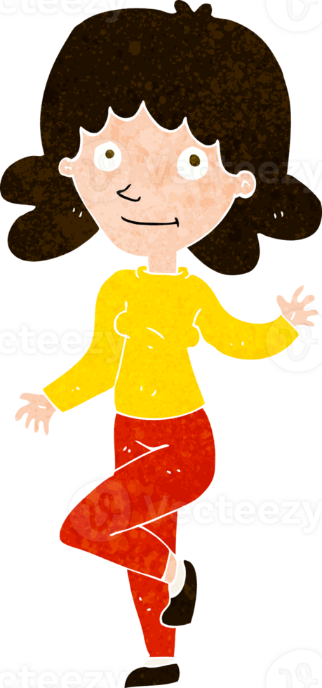 cartoon friendly woman waving png