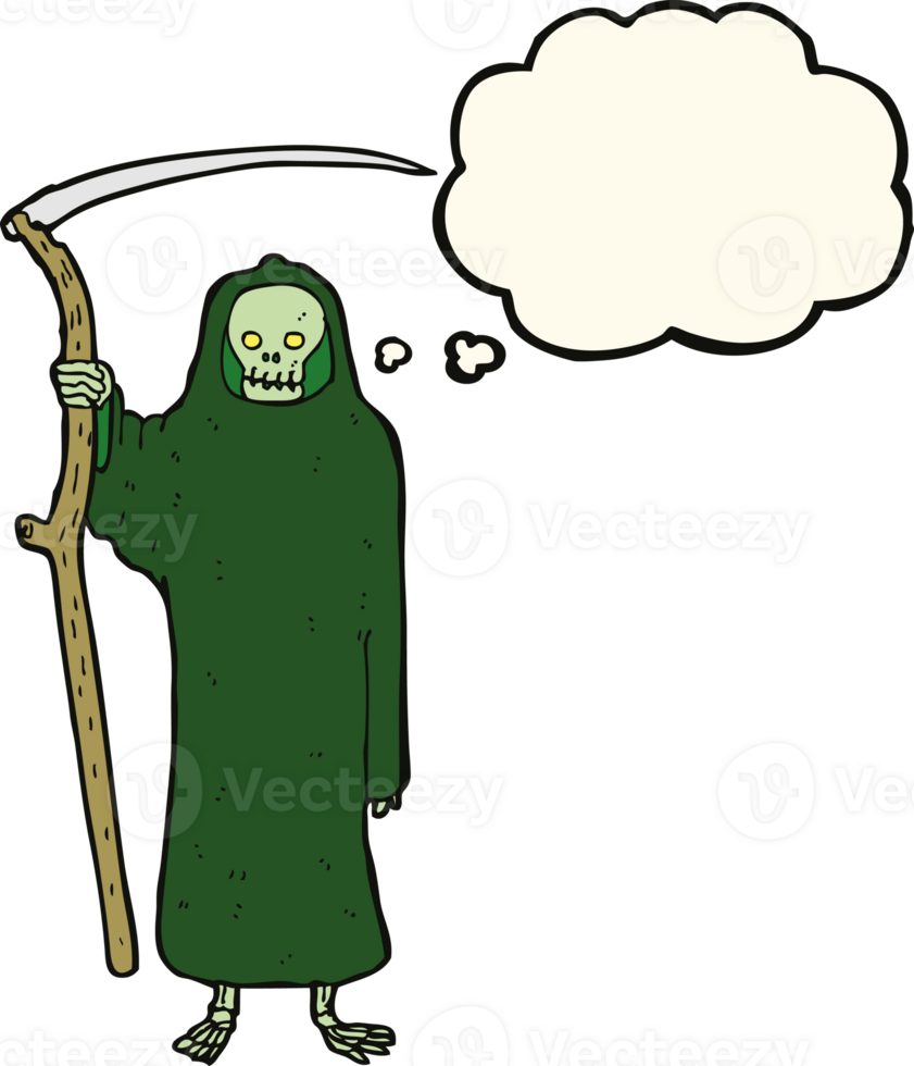 death cartoon with thought bubble png