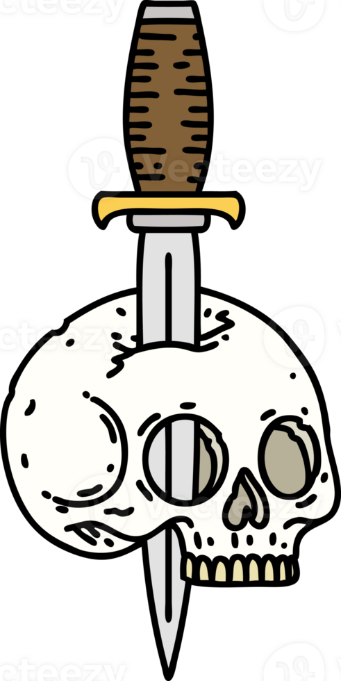tattoo in traditional style of a skull png