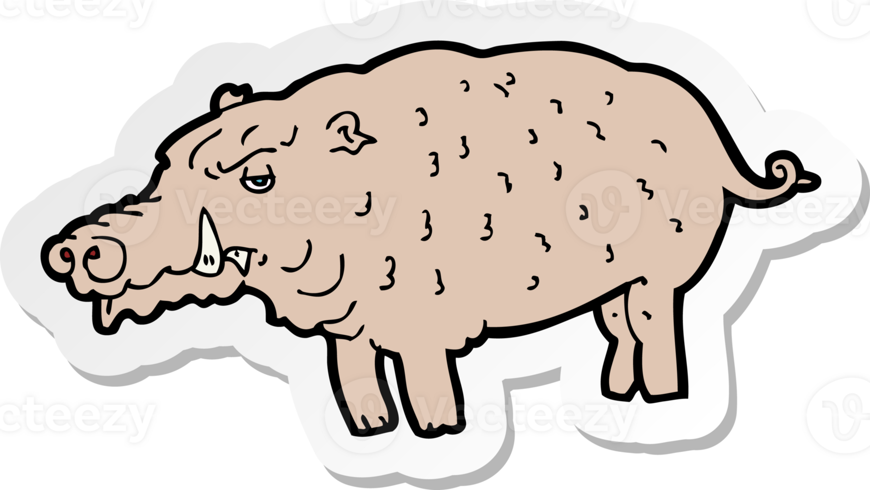 sticker of a cartoon hog png