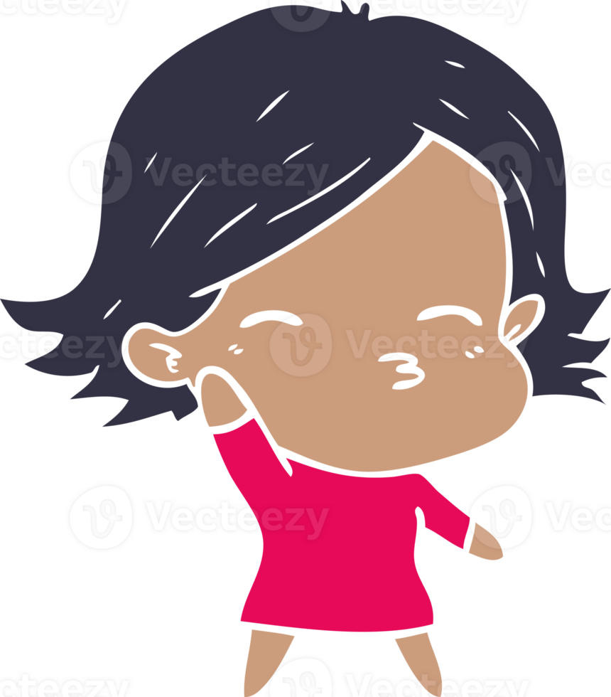 flat color style cartoon woman png