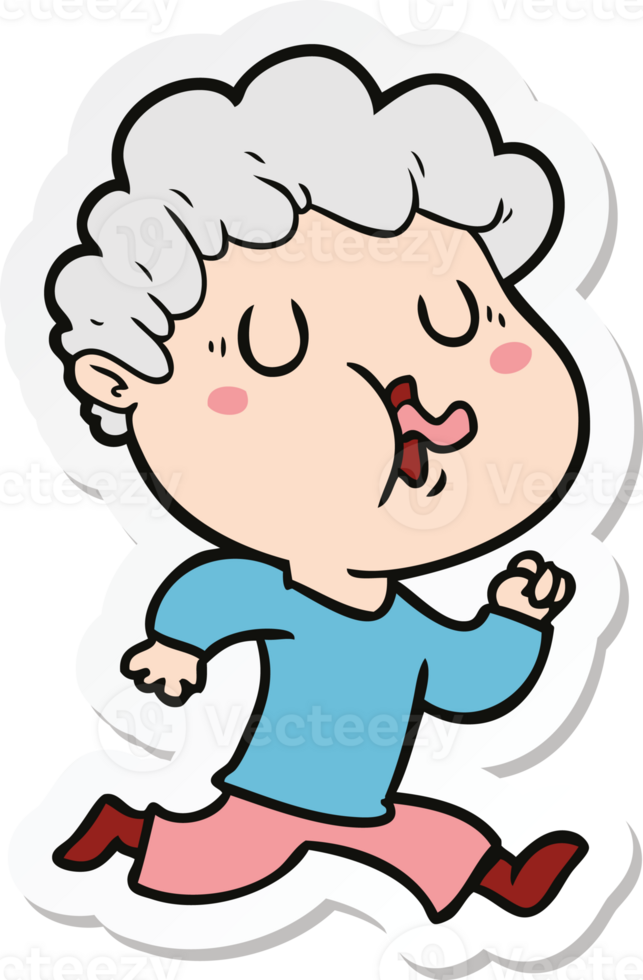sticker of a cartoon man singing png