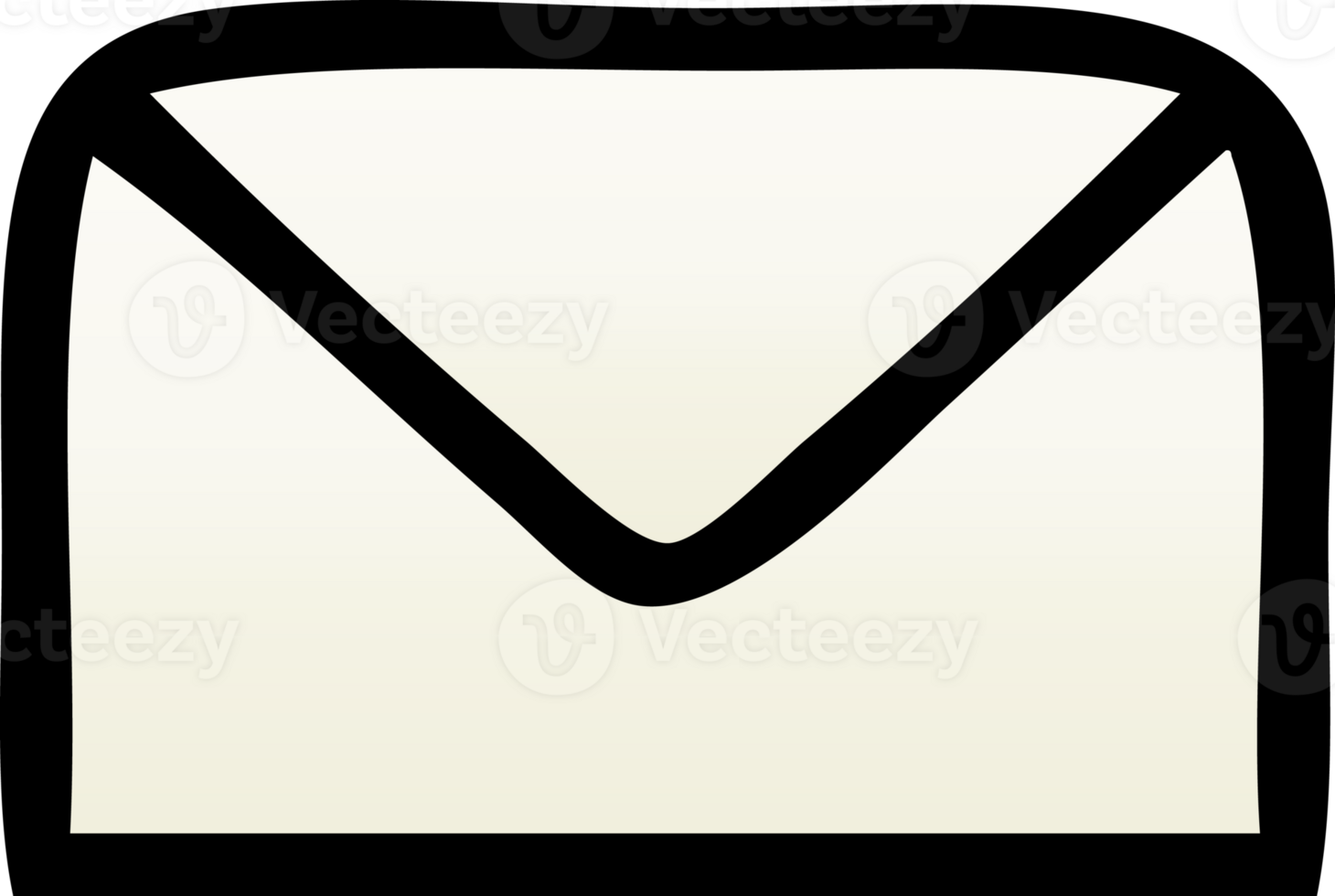 gradient shaded cartoon of a paper envelope png