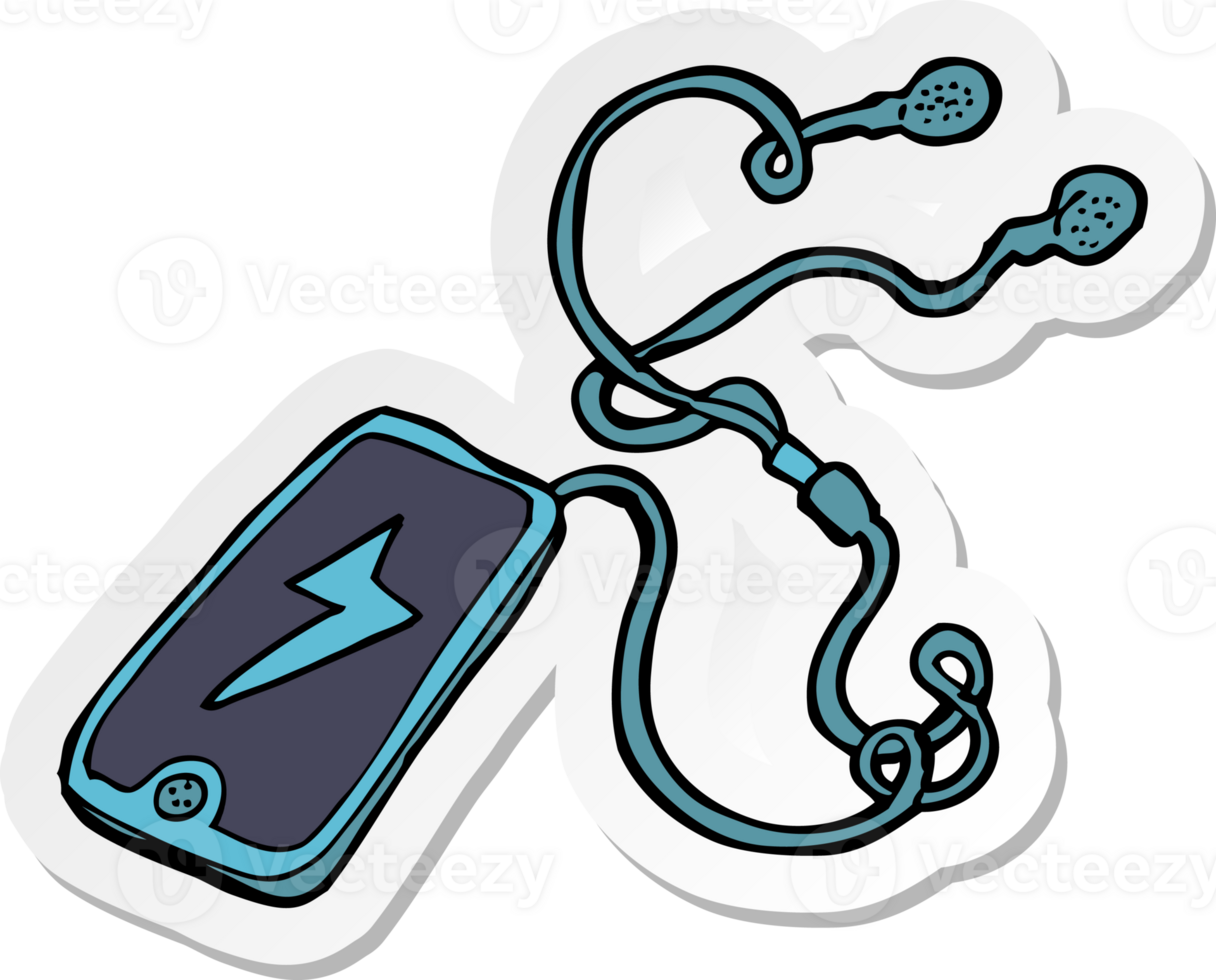 sticker of a cartoon music player png