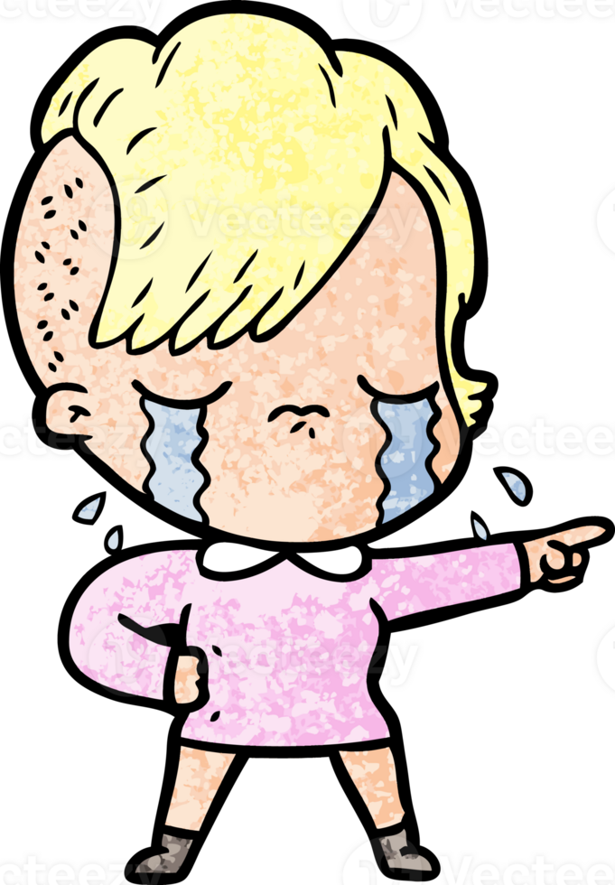 cartoon crying girl png