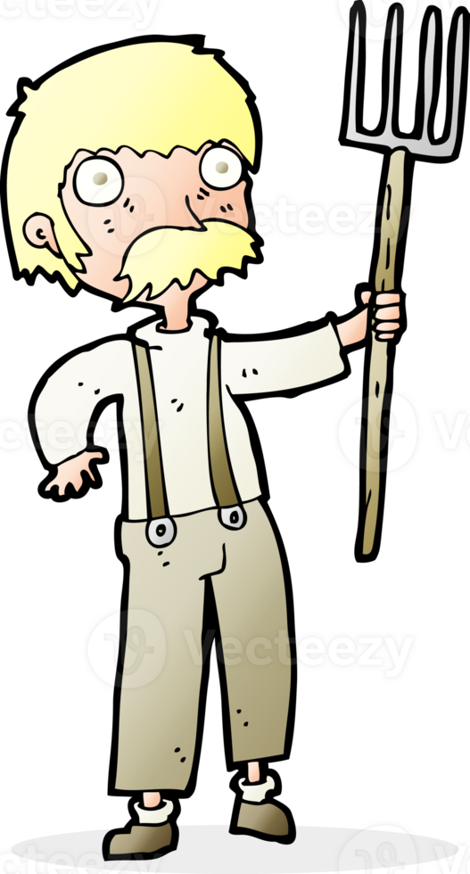 cartoon farmer with pitchfork png