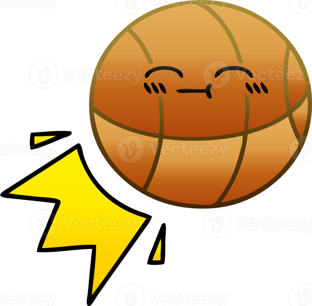 gradient shaded cartoon of a basketball png