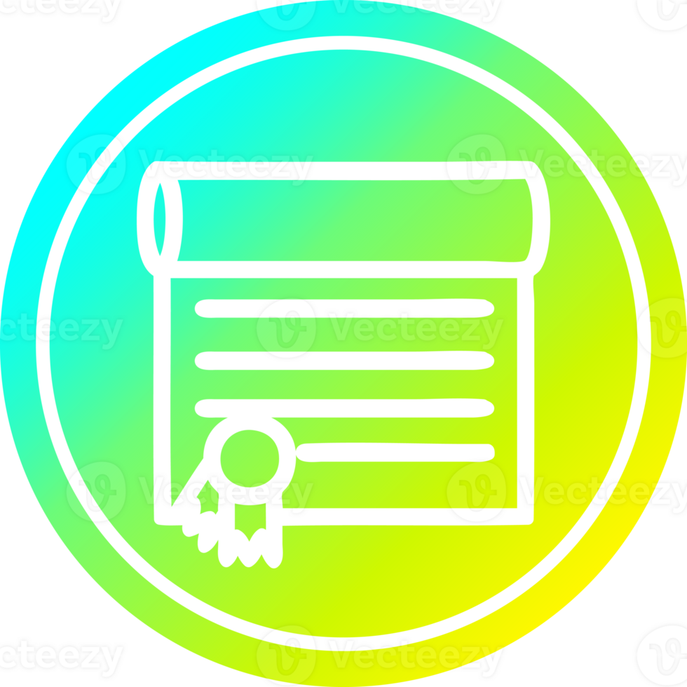 diploma certificate circular icon with cool gradient finish png