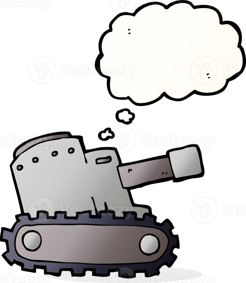 tecknad serie armén tank med trodde bubbla png