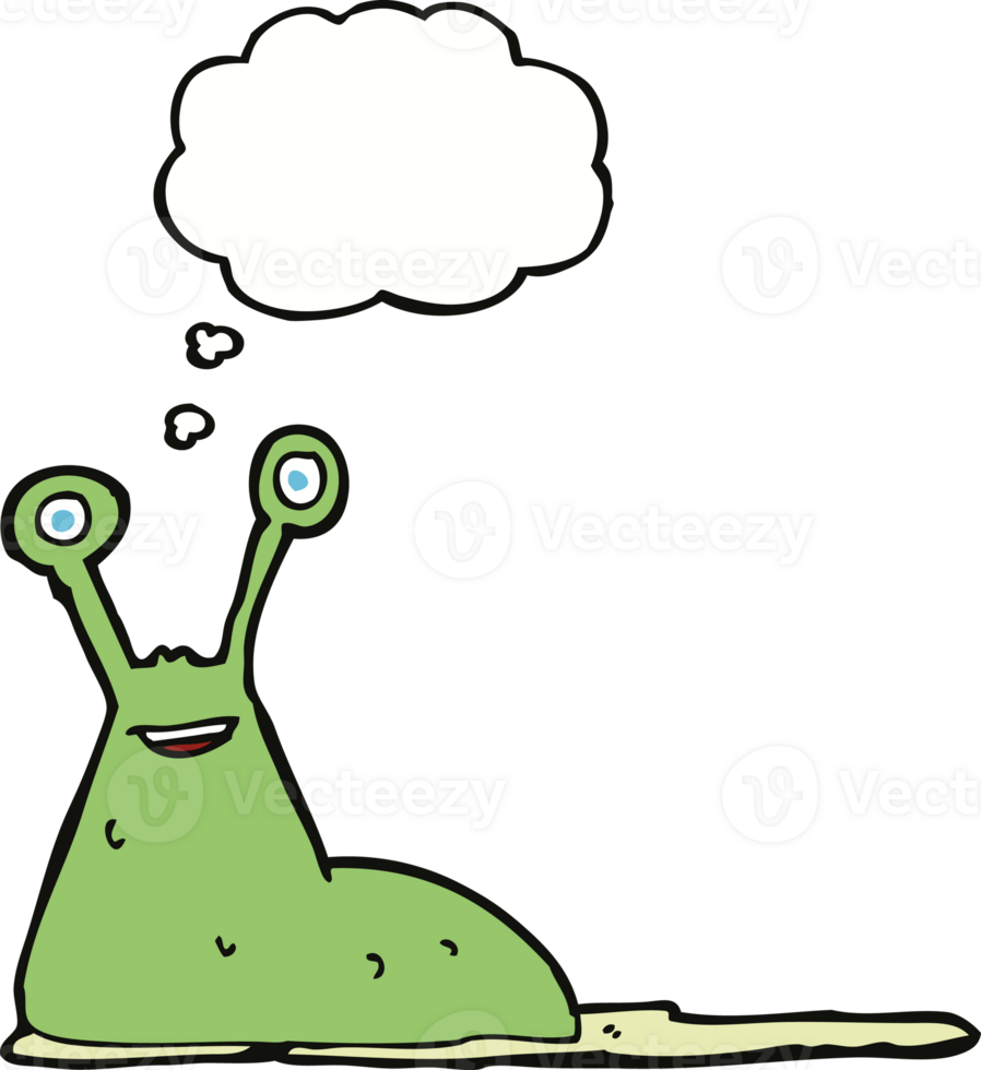 cartoon slug with thought bubble png