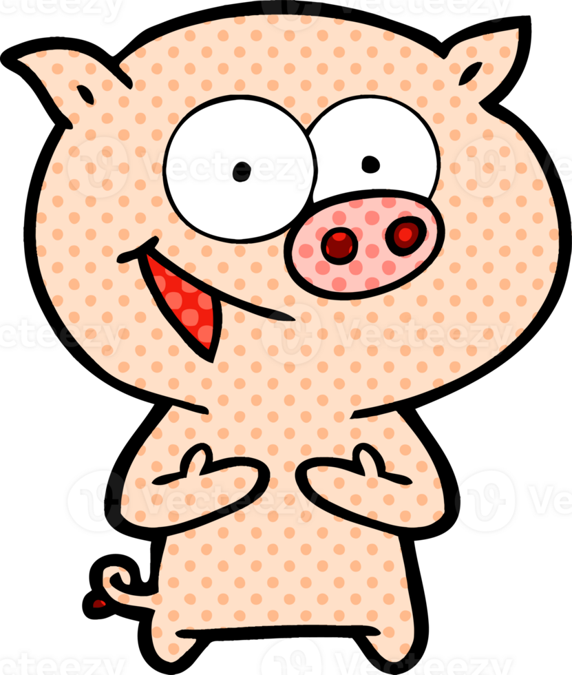 cheerful pig cartoon png