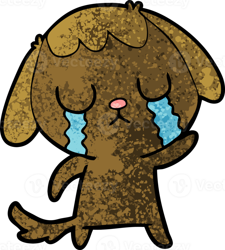 cute cartoon dog crying png