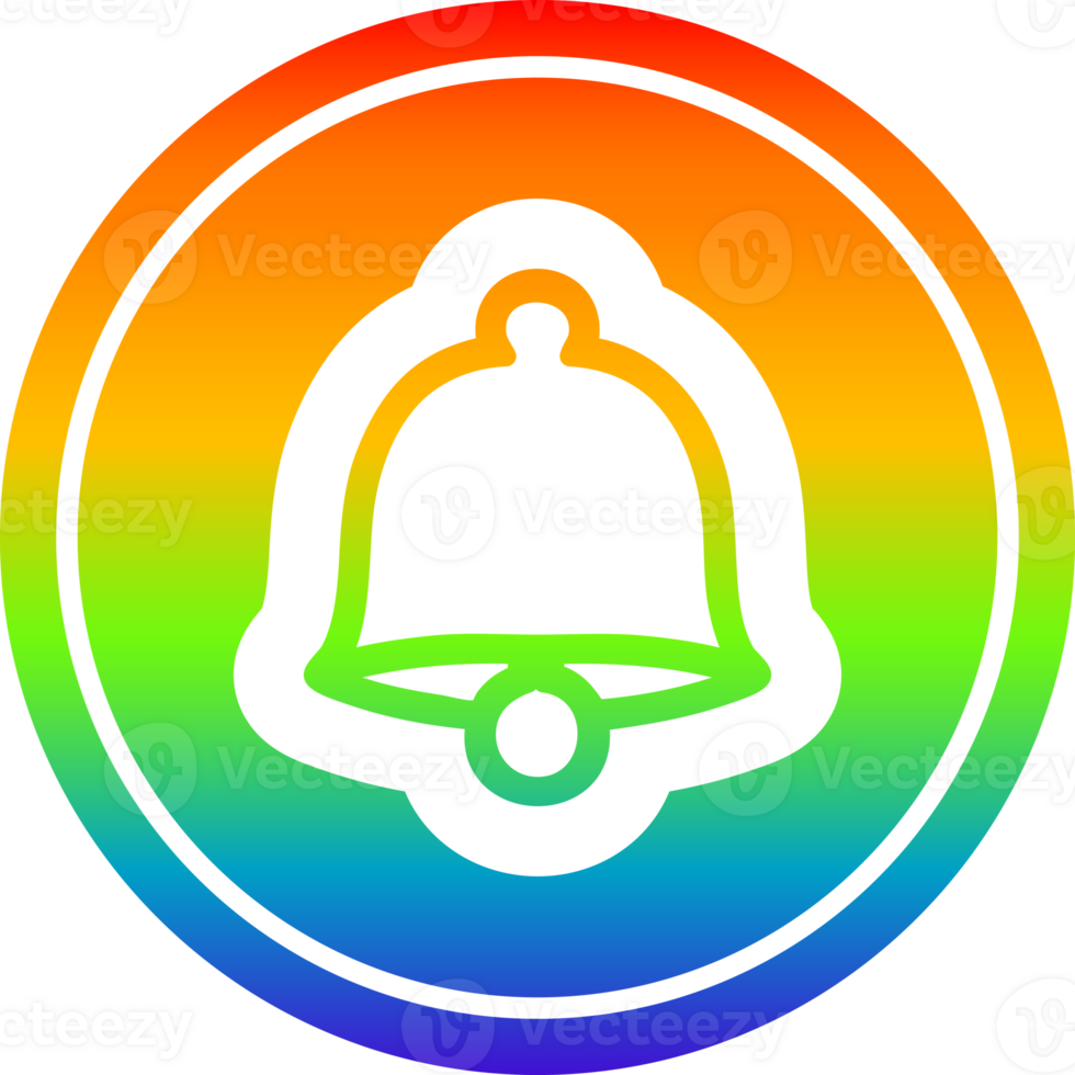 old bell circular icon with rainbow gradient finish png