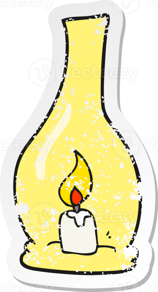 retro distressed sticker of a cartoon lantern png