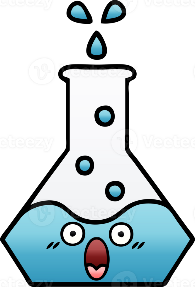 gradient shaded cartoon of a science beaker png