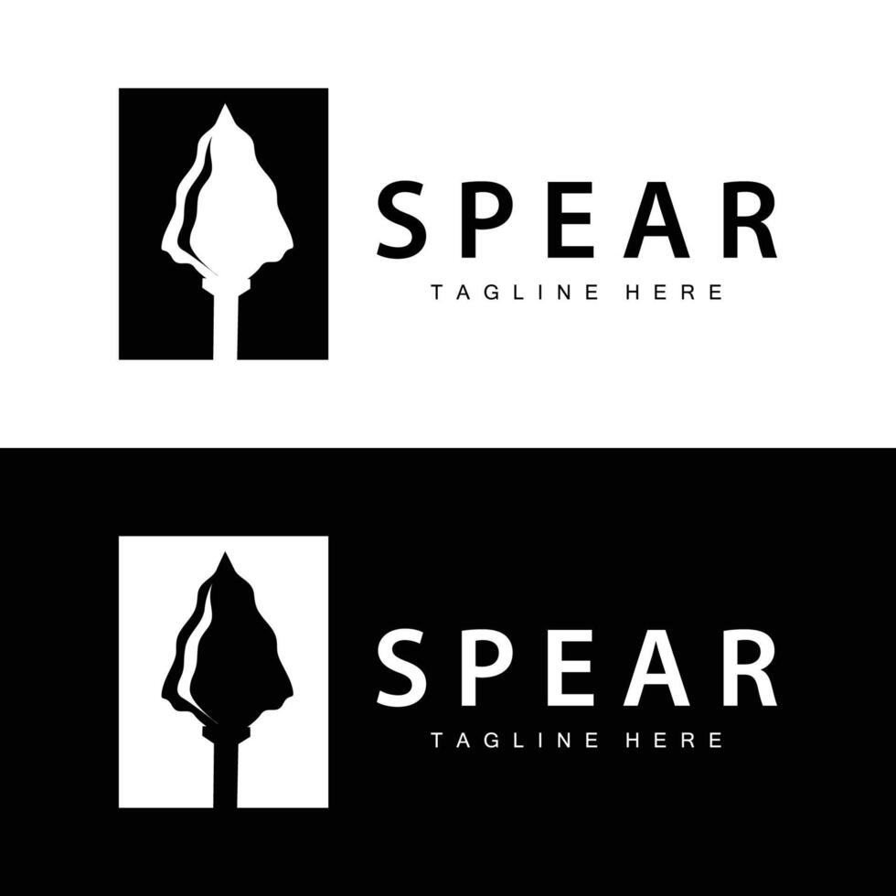 Spear Logo Old Vintage Rustic Simple Design Business Brand Spear Arrow vector