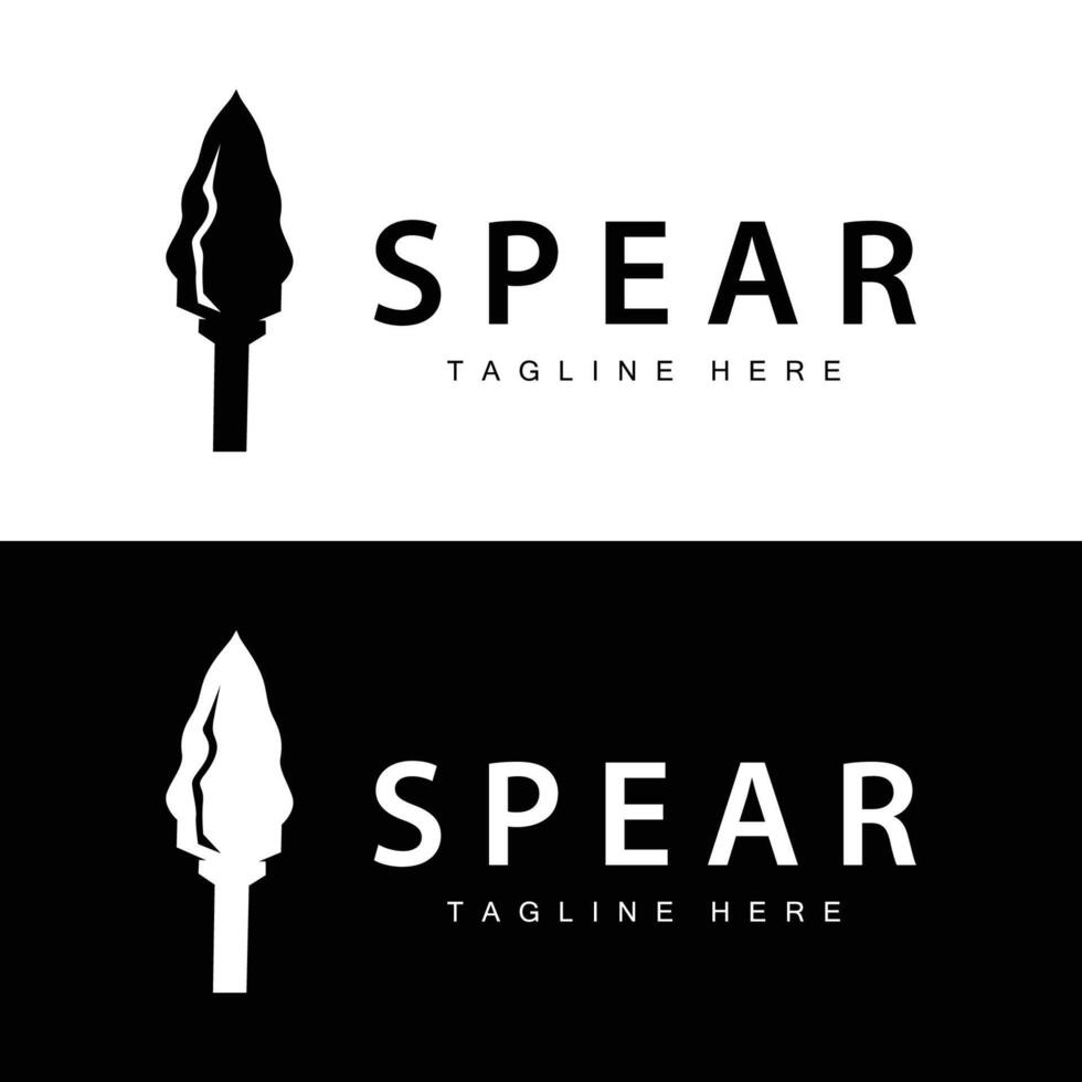 Spear Logo Old Vintage Rustic Simple Design Business Brand Spear Arrow vector