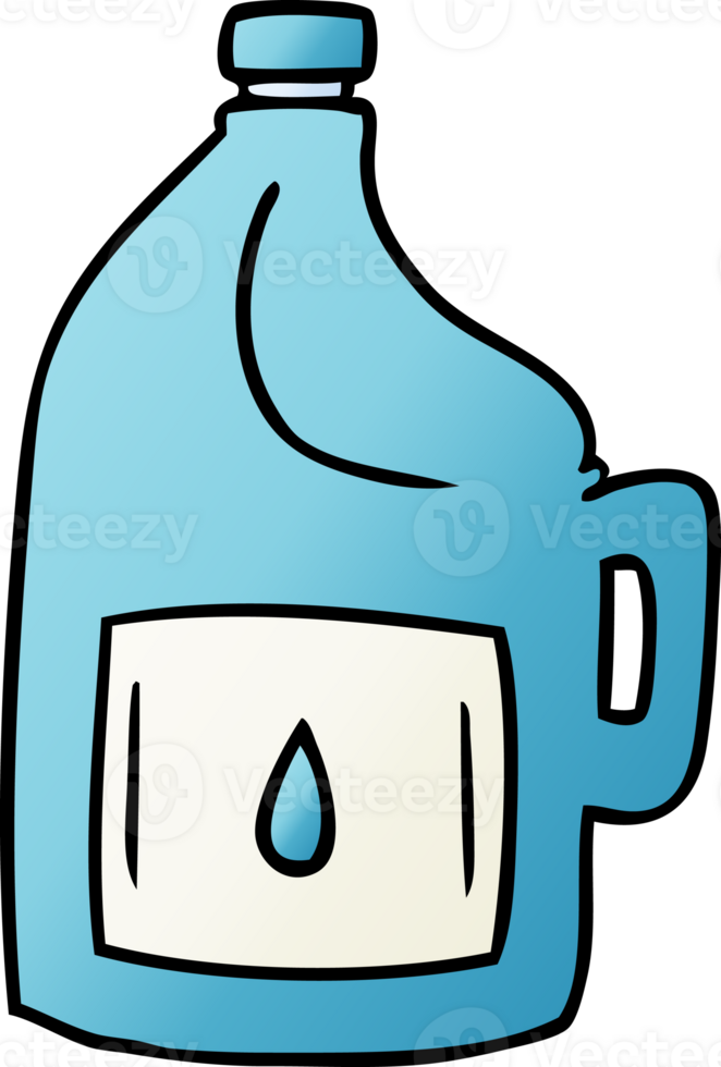 hand drawn gradient cartoon doodle of a large drinking bottle png