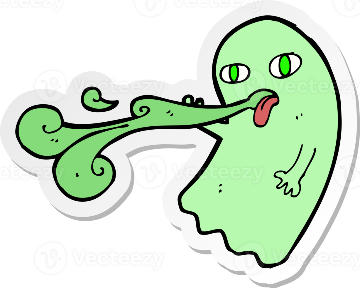 sticker of a funny cartoon ghost png