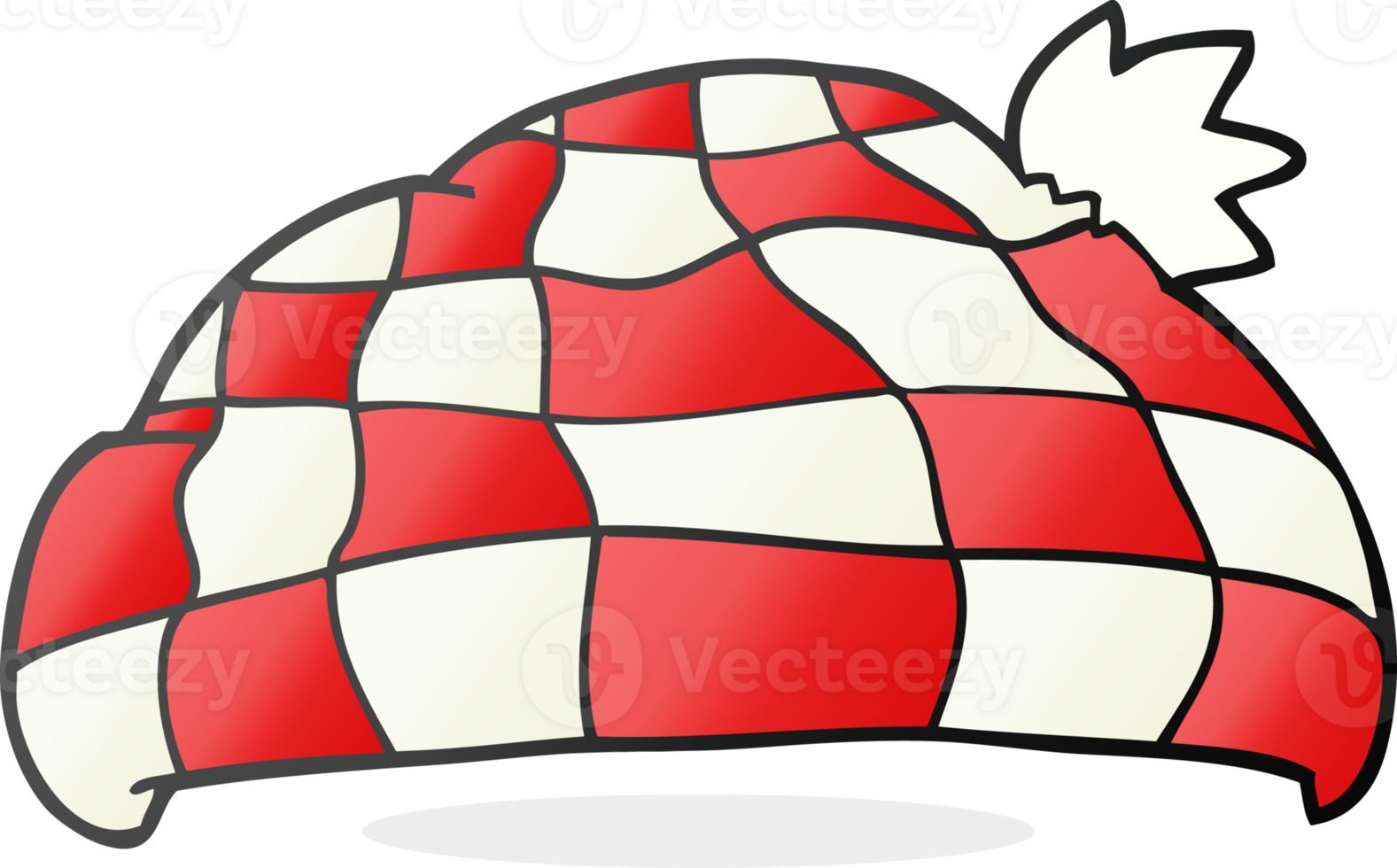 hand drawn cartoon checked hat png