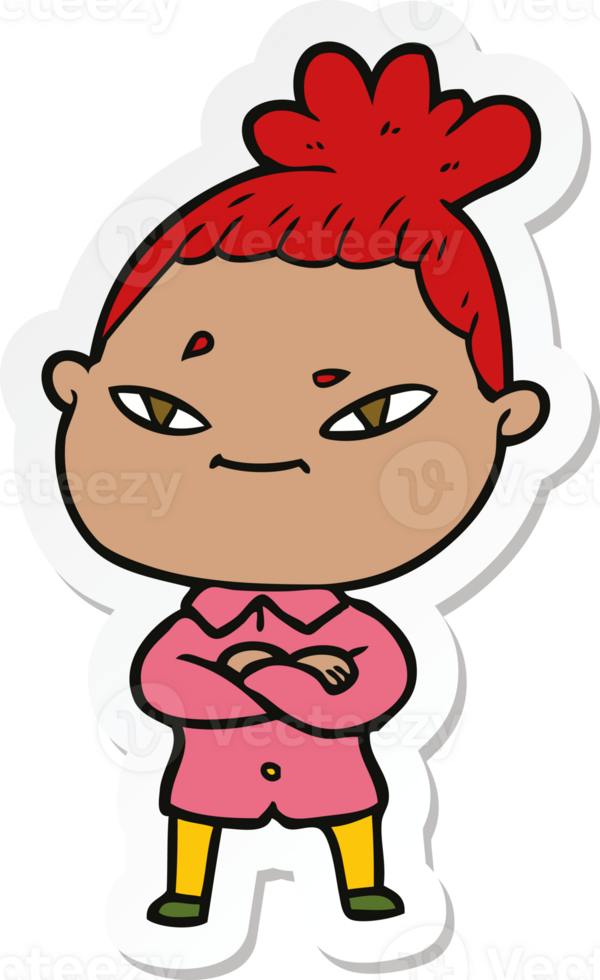 sticker of a cartoon woman png