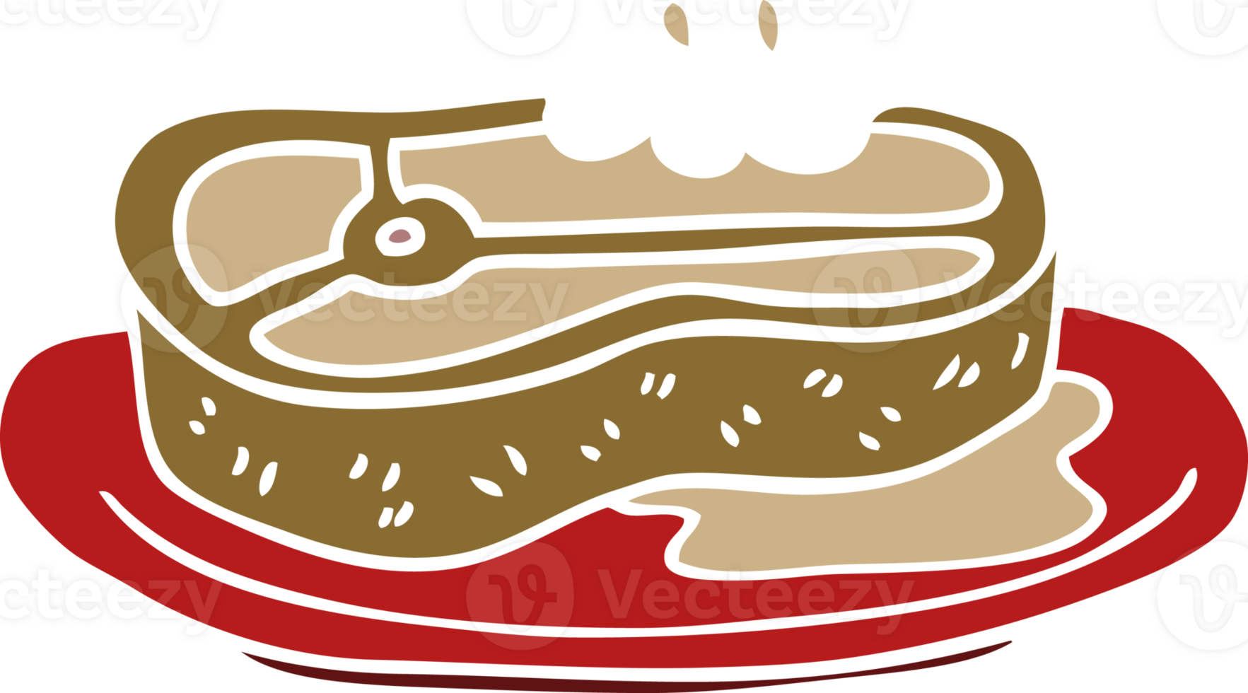 cartoon doodle well cooked meat png