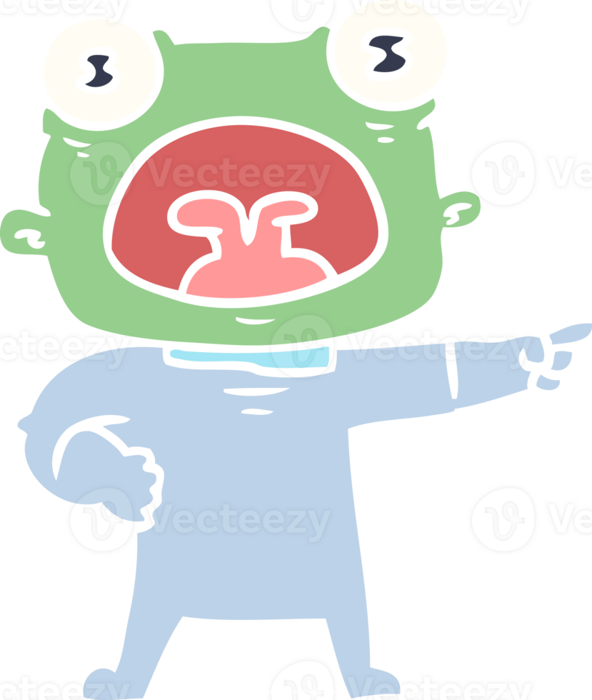 flat color style cartoon weird alien shouting png