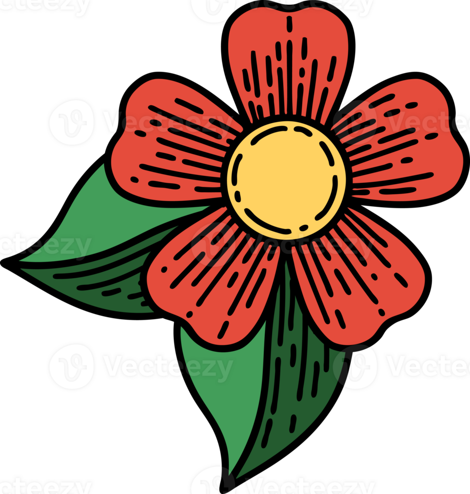 tattoo in traditional style of a flower png