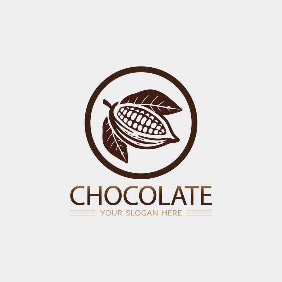 chocolate y cacao logo icono diseño ilustración vector