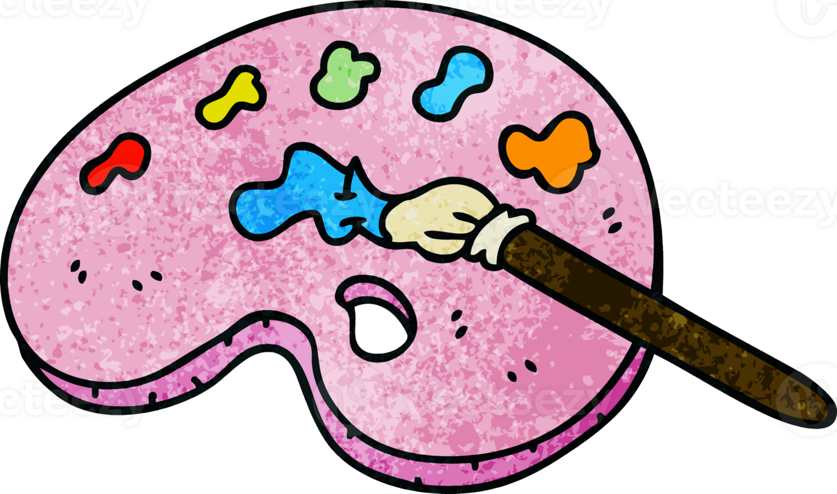 hand drawn quirky cartoon art pallette png