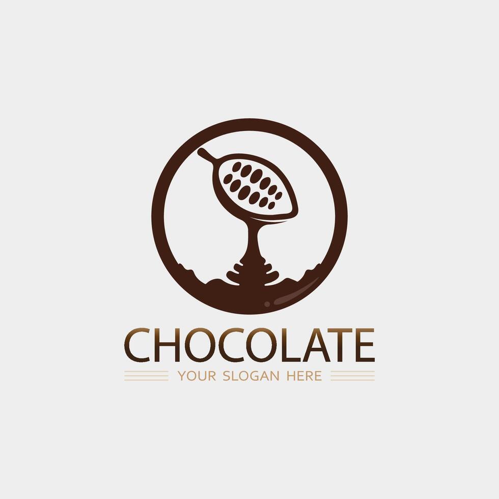 Chocolate and Cocoa logo icon design illustration vector