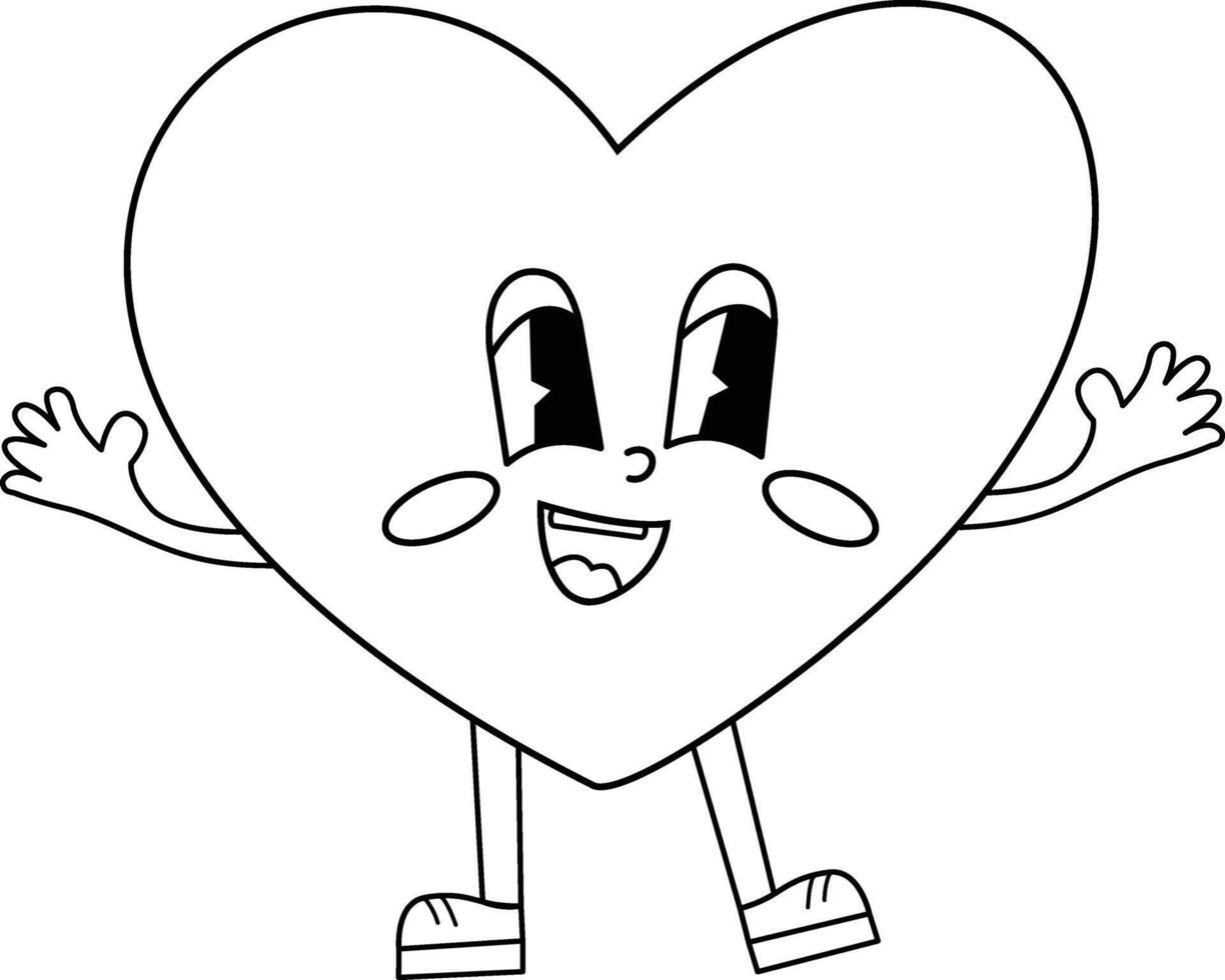 Outline heart, coloring book. Valentines day. illustration vector
