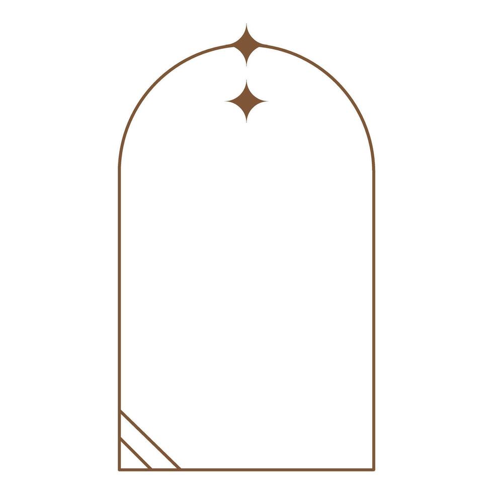 Aesthetic Line Art Arch Frame vector