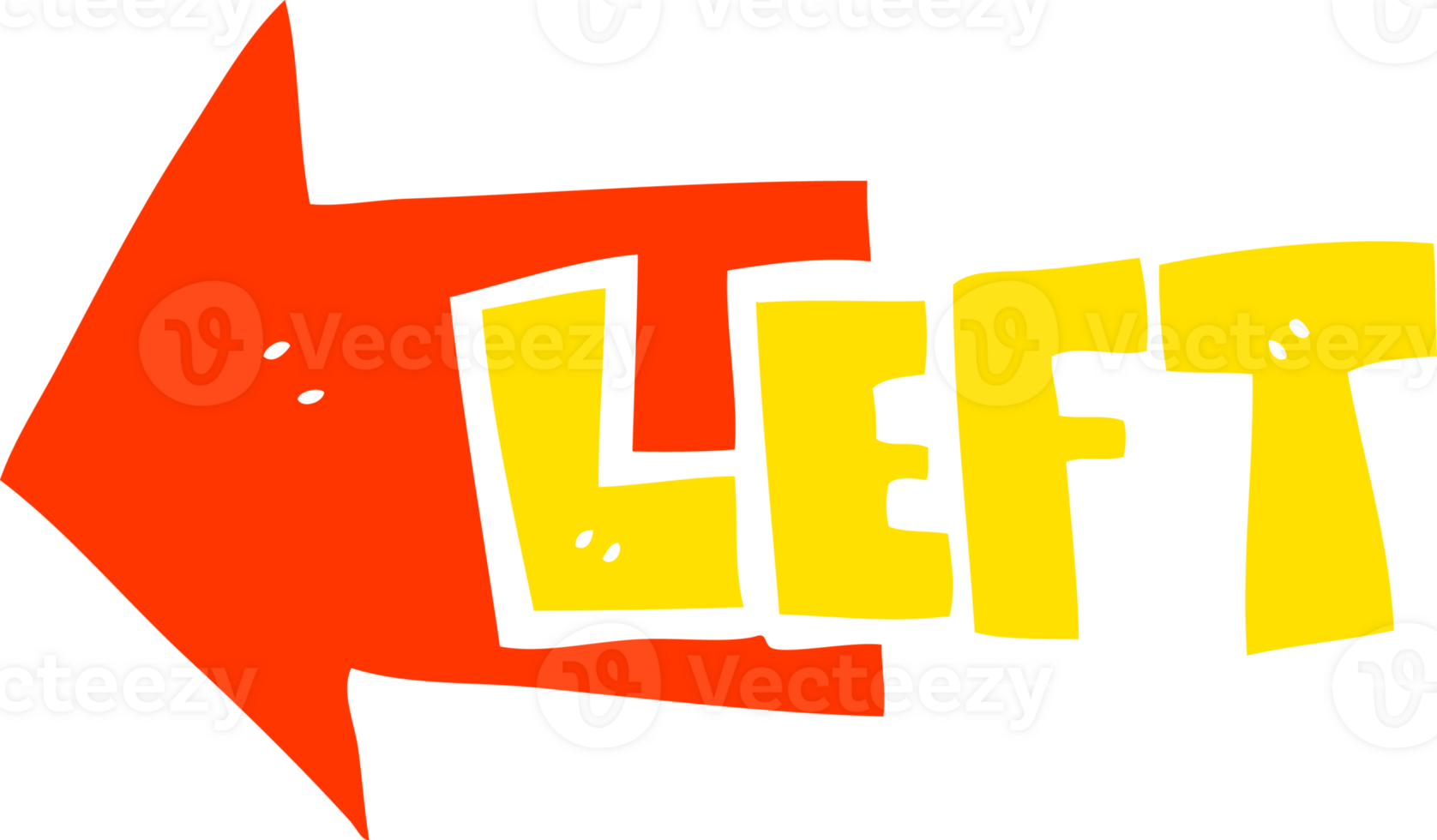 flat color illustration of left symbol png