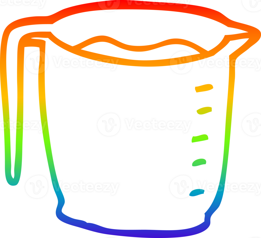 rainbow gradient line drawing of a cartoon jug png