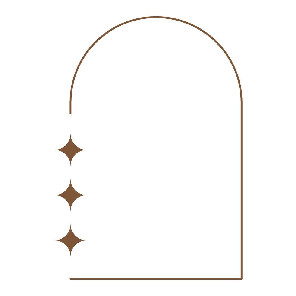 Aesthetic Line Art Arch Frame vector