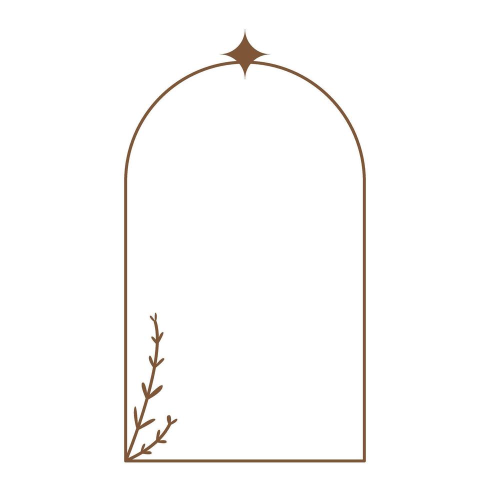 Aesthetic Line Art Arch Frame vector