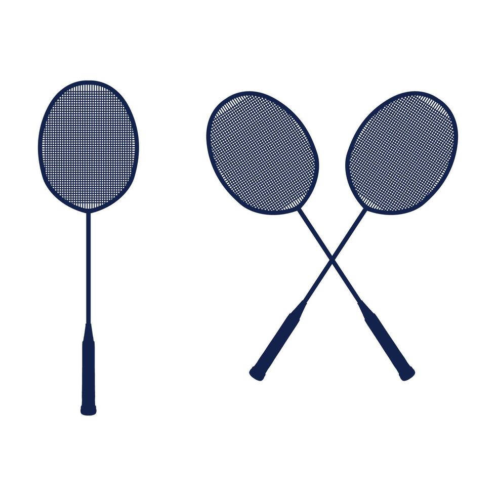 Vintage Crossed Badminton Racket for Sport Illustration Design vector