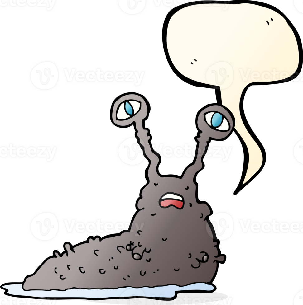 cartoon gross slug with speech bubble png