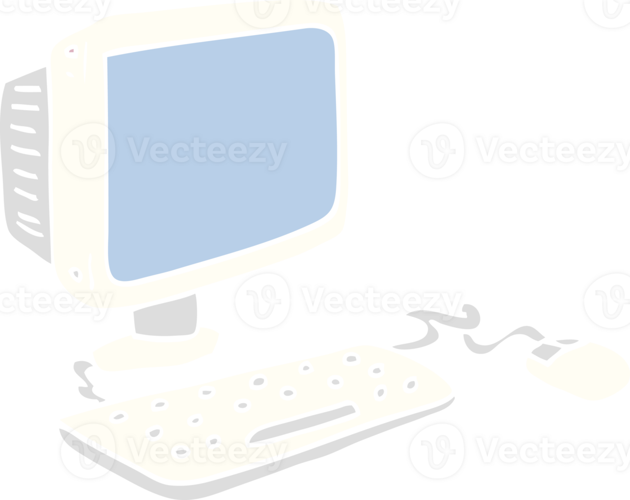 cartoon doodle office computer png