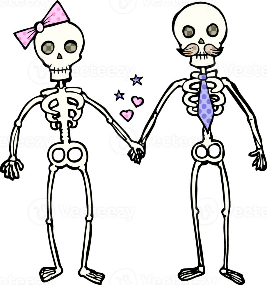cartoon skeletons in love png