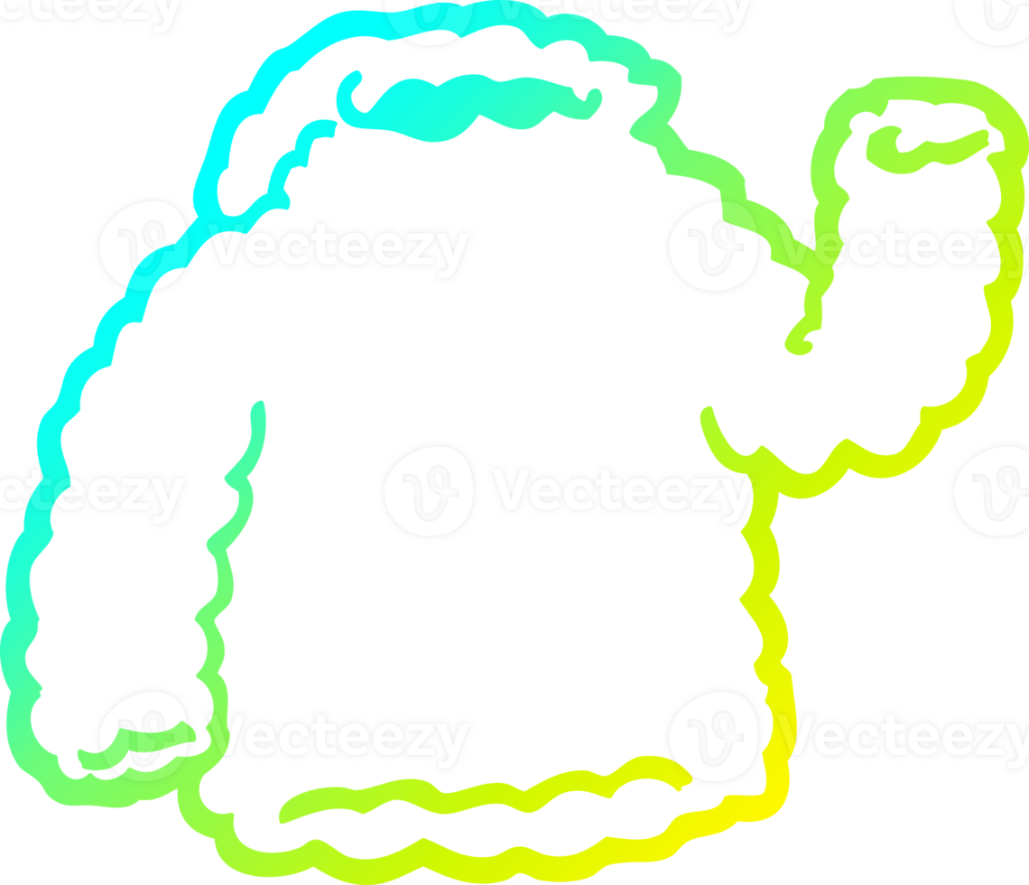 cold gradient line drawing of a cartoon fleece hoody png