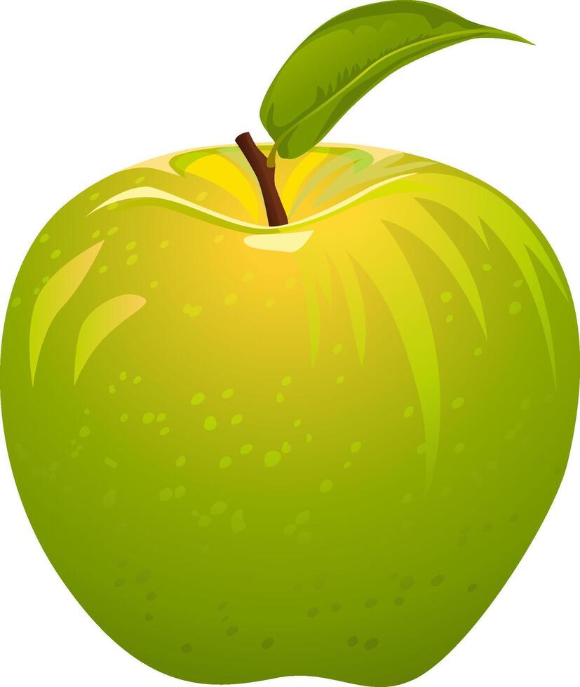 juicy green apple vector