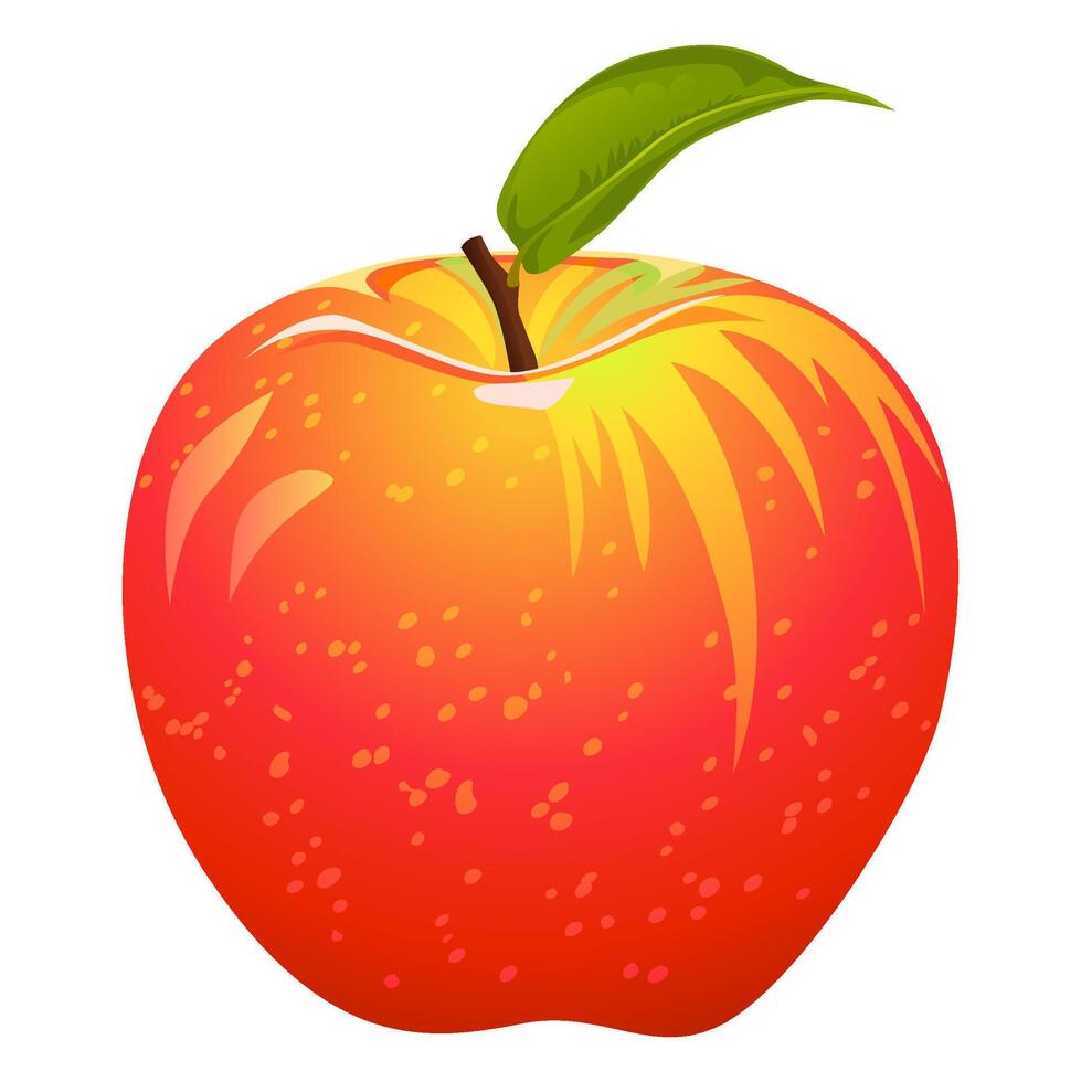 juicy red apple vector